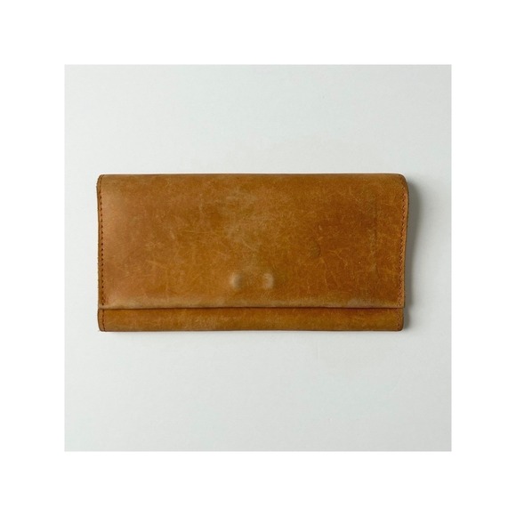 Able Handbags - Able Debre Wallet Cognac Brown Leather Magnetic Snap Handcrafted in Ethiopia